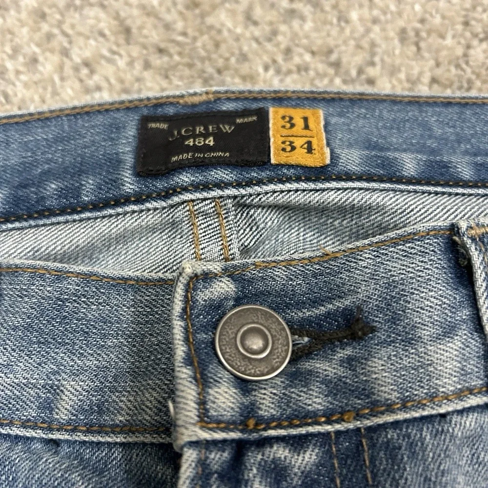 J Crew 484 Jeans Kaihara Denim Mens 31X34 Blue Denim Japanese Fabric‎ Straight